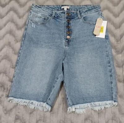 GB Gianni Bini Mujer Junior 13 Botones Corte Mosca Bermudas Denim Jean Pantalones Cortos Nuevos con Etiquetas Foto 1 de 4