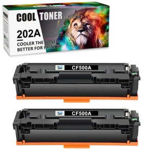 2PK CF500A Black Toner Cartridge For HP 202A LaserJet M254dw M281cdw M281fdw MFP - Picture 1 of 10