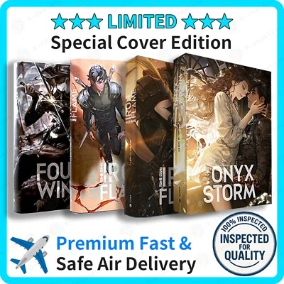 Fourth Wing + Iron Flame 1, 2 + Onyx Storm 1 (Korean) Set - Limited Edition