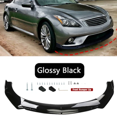 Front Bumper Lip Spoiler Lower Splitter Gloss Black For Infiniti G37 Coupe Foto 1 de 4