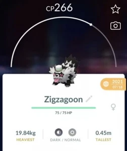 Galar Zigzagoon con Sombrero Meloetta - Pokemon Go ✅ - Imagen 1 de 1
