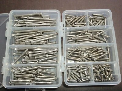 250pc GM #8 w/#6 phillips oval head stainless garnish moulding screws assortment - Image 1 of 4