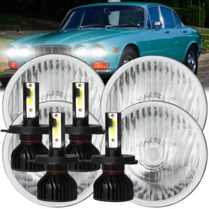 4Pcs 5.75" inch Round LED Headlights DRL High-Low Beam for Jaguar XJ6 XJS XJ12 - Picture 1 of 16