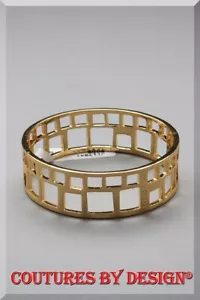St John Knits Gold Tone Laser Cut Bangle Bracelet NWT MSRP $240 - Picture 1 of 3
