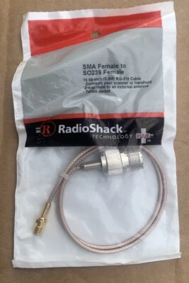 RadioShack SMA Female To SO239 Female 19.68-inch (0.5M) RG-316 Cable 2-way Radio - Image 1 of 2
