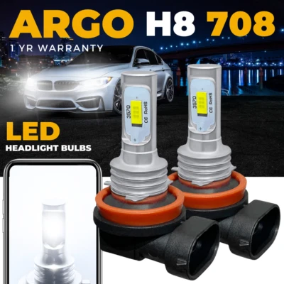 H8 Led Xenon Bright White Upgrade 6000k Headlight 708 Fog Light Lamp Bulbs 12v  - Image 1 of 4