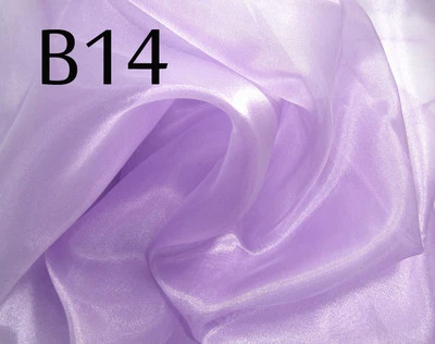 B14 (Por Yarda) Lila Claro Grueso Brillo Organza Tela Vestido de Novia Material Foto 1 de 4