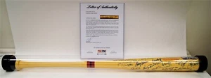 Chicago Cubs Cooperstown 39 Player Signed Bat Ernie Banks Ron Santo PSA/DNA LOA - Picture 1 of 12