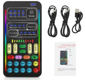 I9 Voice Changer Full Kit Multiple Audio Bluetooth Live Sound Cards 7063 - Imagen 1 de 24