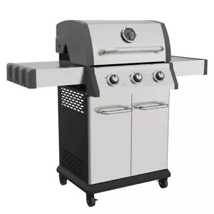 Dellonda 3 Burner Deluxe Gas BBQ Grill Piezo Ignition Stainless Steel Wheels - Picture 1 of 12