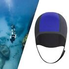 3mm Neoprene Scuba Diving Hat Protective Ear for Rafting Underwater Unisex Blue