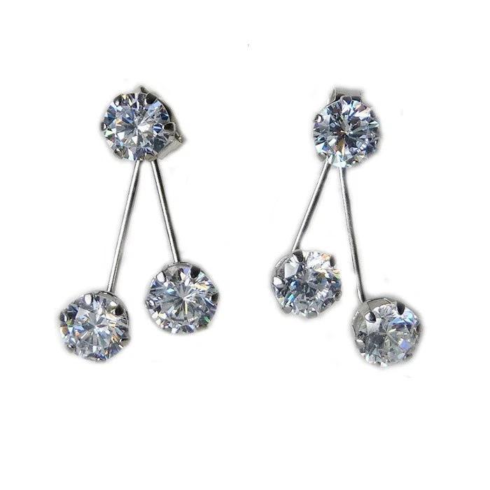 Orecchini Argento 925 Punto Luce Con 6 Brillanti Di Zircone - Immagine 1 di 1