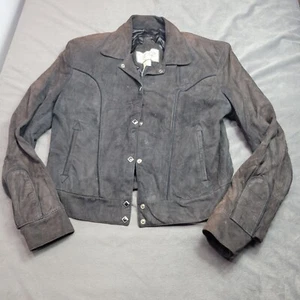Vintage Black Leather Jacket Continental Leather Fashions MOD USA Button Up... - Picture 1 of 8