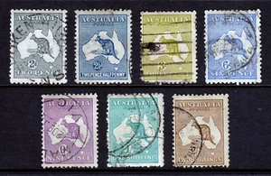 AUSTRALIA — SCOTT 45/52 — 1915-23 ROOS, STRECH CRN & A WMK — USADO — SCV $119 - Imagen 1 de 2