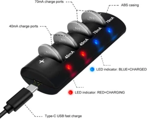 LIR2032 Rechargeable Battery Charger with High Capacity 3.7V 70Ma 4Pcs Button... - Picture 1 of 1