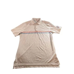 Peter Millar Summer Comfort Polo Men Sz L Striped Buffalo Cup Health Hackers - Picture 1 of 7