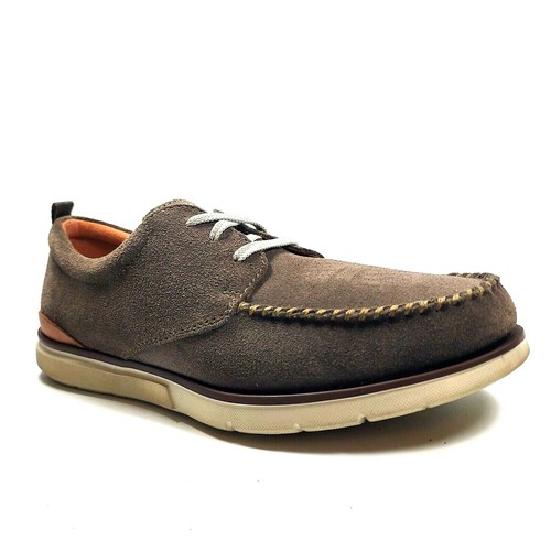 Scarpe Oxford casual Clarks da uomo 9 camoscio grigio pelle scamosciata bianche stringate