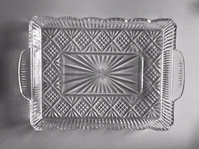 Shannon Crystal by Godinger Dublin Crystal Rectangular Serving Tray  14 x 11 - Image 1 of 4