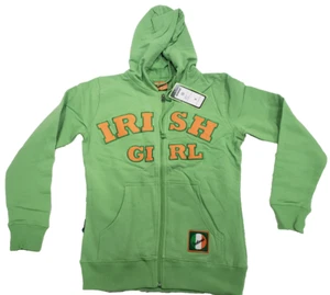 Croker Green Ireland Irish Girl Women's long sleeve Zip Hoodie Sweatshirt Small - Picture 1 of 14