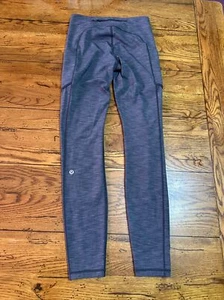 Lululemon Speed Up Mid-Rise Athletic Compression Running Leggings 4 Gray LL115 - Picture 1 of 7