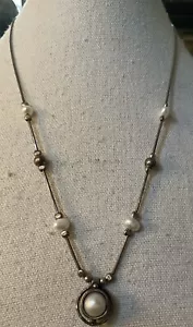 Collana di perle d'acqua dolce firmate Didae in argento sterling catena serpente 17" - Foto 1 di 6