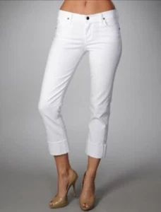 NWT $154 Citizens of Humanity Women’s Dani Cropped Jeans White Cuffed Denim 28 - Picture 1 of 5