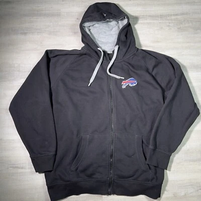 Antigua Sudadera con Capucha Para Hombres Negra 2Xl Buffalo Bills Cremallera Completa Bills Mafia Informal NFL Gimnasio Foto 1 de 4