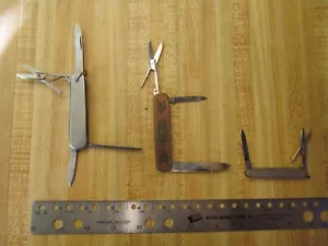 Lot of 3 Gentlemen's Knives w/ Scissors. made in Italy. 1 Sterling - Picture 1 of 18