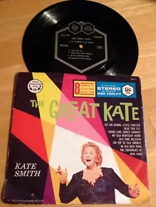 Kate Smith 7" 33 1/3 EP The Great Kate 8 complete selections w/PS - Imagen 1 de 4