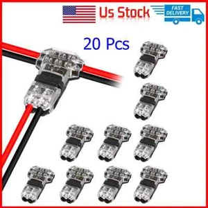 20PCS Low Voltage T Tap Wire Connectors 3 Way Wire Connector for 18-22AWG Wire - Picture 1 of 7