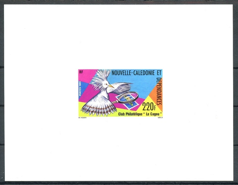 New Caledonia Sc527 Le Cagou Philatelic Society, Bird, Kagu, Deluxe Proof - Image 1 of 1