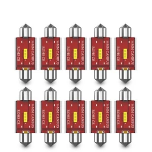10Pcs 36mm Festoon LED Bulb CANBUS Error Free White C5W Car Interior Dome Lights - Imagen 1 de 9
