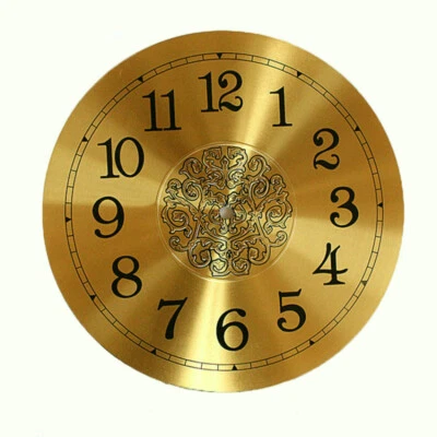 Aluminum 10" Round Gold Clock Face Roman /Arabic Numeral DIY Clock Making Supply - Image 1 of 4