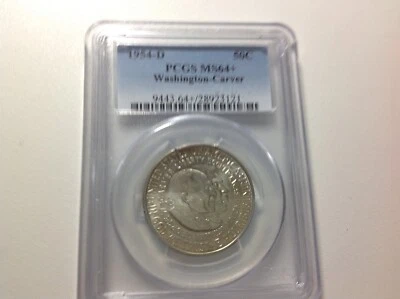 1954-D Washington-Carver $.50 PCGS MS64+ (Lt. blue) - Image 1 of 2