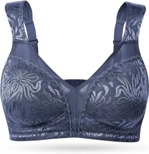 Wingslove Women'S Full Coverage Non Padded Wire-Free Bra Plus 40G Gray Blue NEW - Picture 1 of 3