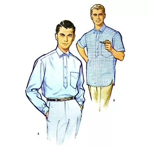 Patrón de costura década de 1960, camisa yuga para hombre - pecho: 38-40"" (96,5 - 101,6 cm) - Imagen 1 de 1