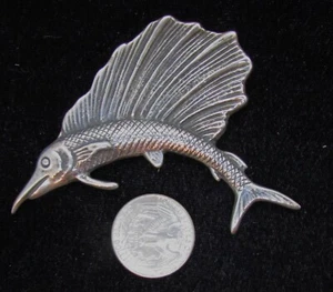 VINTAGE MEXIKANISCHE STERLING BROSCHE, MARLIN SCHWERTFISCH??? - Bild 1 von 7