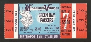 1965 GREEN BAY PACKERS MINNESOTA VIKINGS FULL COMPLETE HQ TICKET NFL CHAMPIONS  - Picture 1 of 2