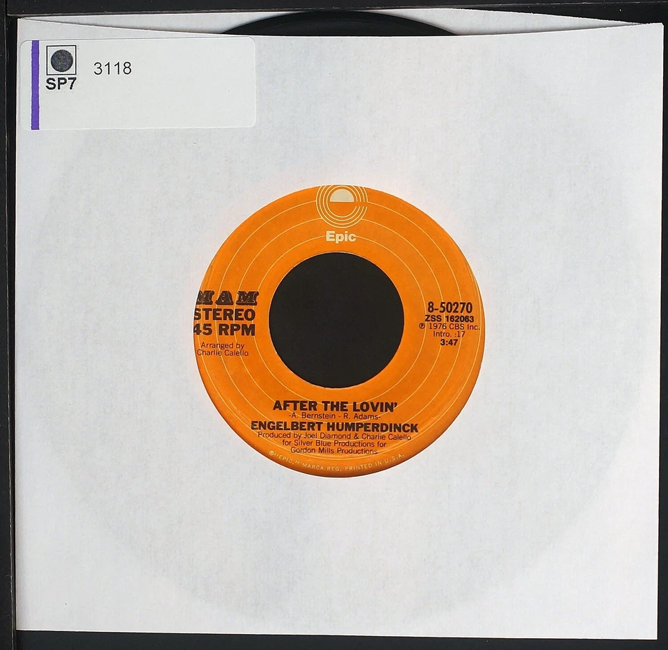 Engelbert Humperdinck - After The Lovin' - 7" single 45rpm record - Image 1 of 3