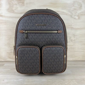 MICHAEL KORS JET SET ITEM MEDIUM POCKET BACKPACK MK BROWN MSRP $558.00 - Picture 1 of 15