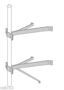 ROHN WM12D Double Wall Mount with 12" Stand Off - Masts 7/8" to 2-3/4" OD  - Picture 1 of 1