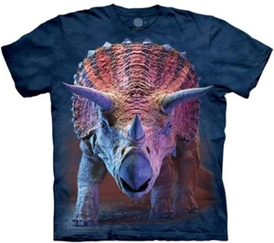 The Mountain Charging Triceratops Dinosaur Reptile Triassic Kids T-Shirt L-XL - Picture 1 of 4
