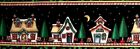MARY ENGELBREIT CHRISTMAS HOUSES COTTON FABRIC BORDER STRIPS 3 3/4" W X 17 1/2"