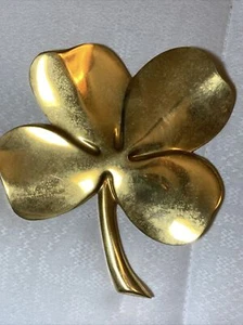 Vintage 1984 24k Gold Plated Gerity 4 Leaf Clover Paperweight Good Luck Gift - Picture 1 of 8