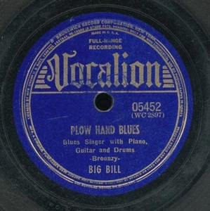 78tk-Blues-VOCALION 05452-Big Bill-(Plow Hand Blues/Looking for my baby)_ - Imagen 1 de 2