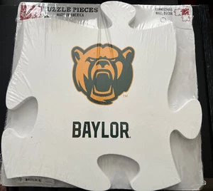 Baylor Bears Mascot Logo On White 12 x 12 Wood Puzzle Wall Plaque - Picture 1 of 6