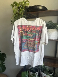 1992 Teepee Town Kiowah Native American Indian Tribal Art T Shirt - Picture 1 of 4