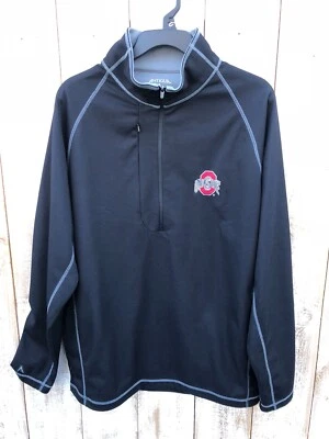 Men’s Ohio State Buckeyes Fitted Dry Xtralite Half Zip Black Pullover Sz M - Image 1 of 4