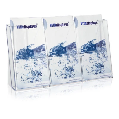 DIN lang DL Tisch-Prospektständer Flyerständer Prospekthalter für Flyer 3 Fächer