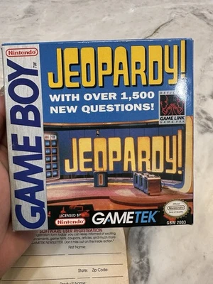 Jeopardy (Original Nintendo Gameboy) Box Only With Manual And Warranty Card MINT - Image 1 of 4